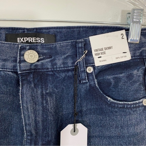 Express NWT 2 Rigid Vintage High Rise Skinny Jeans - Picture 5 of 13